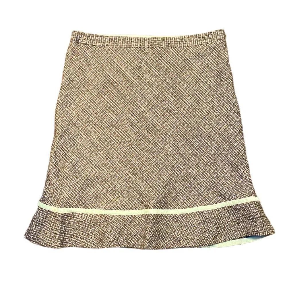 GAP Women’s Wool Blend Knee Length Lined Skirt Tan, Brown, Cream & Mint Size 16